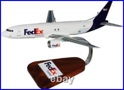 FedEx Express Boeing 737-400F Desk Top Display Wood Jet Model 1/100 SC Airplane