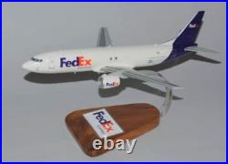 FedEx Express Boeing 737-400F Desk Top Display Wood Jet Model 1/100 SC Airplane