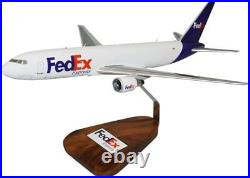 FedEx Express Boeing 767-200F Desk Top Display Wood Jet Model 1/100 SC Airplane