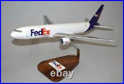 FedEx Express Boeing 767-200F Desk Top Display Wood Jet Model 1/100 SC Airplane