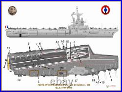 GAGA 1/700 French aircraft carrier Charles de Gaulle R91 (Rafale 6 pcs)