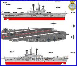 GAGA 3D Printed 1/700 HMS Ark Royal R09 Aircraft Carrier(Buccaneer, F-4, Gannet)