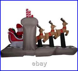 GEMMY 13' SANTA Deercraft Carrier Inflatable CHRISTMAS AIRCRAFT MILITARY