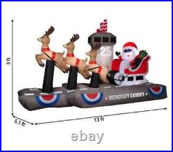 GEMMY 13' SANTA Deercraft Carrier Inflatable CHRISTMAS AIRCRAFT MILITARY
