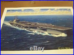 GEORGE H W BUSH SIGNED LIMITED EDITION PRINT, AIRCRAFT CARRIER CVN-77, StanStokes