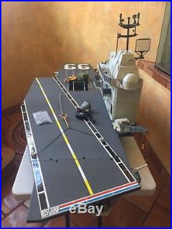 GI JOE USS FLAGG AIRCRAFT CARRIER Vintage Action Figure Playset COMPLETE 1985
