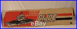 GI JOE USS FLAGG Vintage Figure + Vehicle Playset Aircraft Carrier COMPLETE 1985