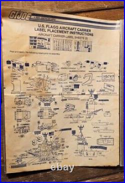 GI Joe 1985 USS Flagg Aircraft Carrier Sticker Instructions & Sticker Sheets