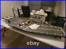 GI Joe USS Flagg Aircraft Carrier Complete with Box 1985 Keel Haul missing gun
