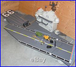 GI Joe USS Flagg Aircraft Carrier Mostly Complete 1985 Keel Haul Fan Deck Railin