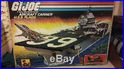 GiJoe 1985 Uss Flagg Aircraft Carrier Playset withbox & Admiral Keelhaul 95% comp
