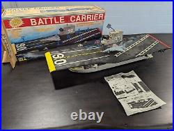 Giant Battle Aircraft Carrier Vintage Processed Plastic Toy With Box