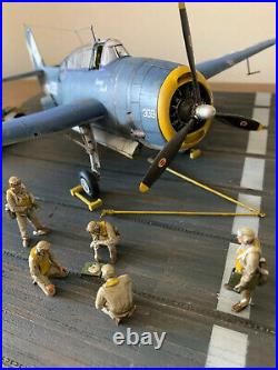 Grumman tbf avenger with aircraft carrier diorama