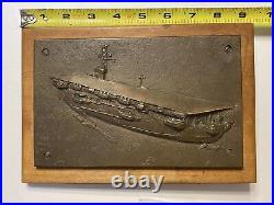 HMS Glorious Aircraft Carrier Heavy Brass Plaques VERY VERY RARE