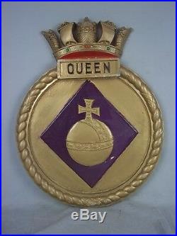 HMS Queen (D 19) Ships Badge Escort Aircraft Carrier 18 x 14 One Off Casting