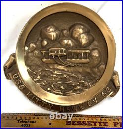 Heavy Cast Bronze USS Kitty Hawk CVA-63 US Navy Aircraft Carrier Plaque