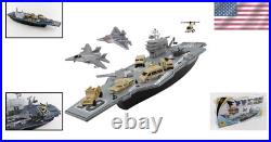 Imaginative 30-Inch Aircraft Carrier Playset with 3 Planes and 6 Vehicles