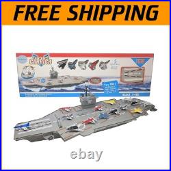 Interactive Aircraft Carrier with Sound Effects 14 Military Jets Included