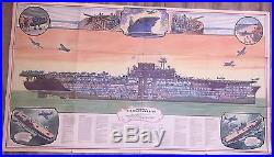 JIM RAY POSTER American Aircraft Carrier 52 X 36 Inch Fold Out Color WW II