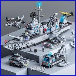 Kids Building Toy Military Aircraft Carrier Set withSmall Particles