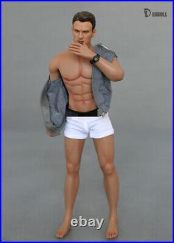 LD Doll 32cm Strong Man Body Seamless Muscle Male Figure Doll Dark Suntan Skin
