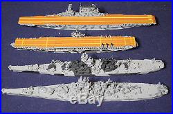 Lot of 4 Neptun 11250 Die cast US Aircraft Carrier Battleships Camo Parts Lot