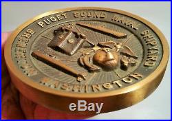 MARINES vtg puget sound naval shipyard bronze plaque psns navy aircraft carrier