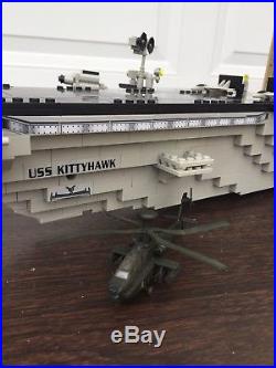 MEGABLOKS Uss Kittyhawk Aircraft Carrier 3 feet long and BONUS diecast aircraft