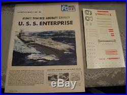 MIB Rare1961 Motorized Aircraft Carrier U. S. S. ENTERPISE ITC Model Craft Ship Kit