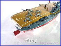 Marusan San Kosuge Tin Lithographed Aircraft Carrier Windup Toy