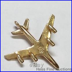 Massive Airplane Jet Jetliner Aircraft Carrier Aviation Charm 14k Gold Pendant