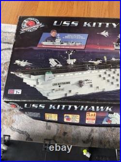 Mega Bloks USS Kittyhawk Pro Builder Aircraft Carrier 9780 F-14 Jets 95% Complet