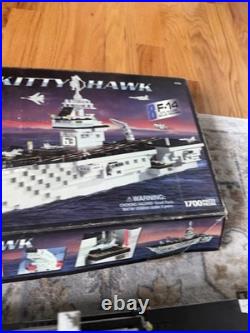 Mega Bloks USS Kittyhawk Pro Builder Aircraft Carrier 9780 F-14 Jets 95% Complet