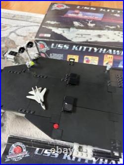 Mega Bloks USS Kittyhawk Pro Builder Aircraft Carrier 9780 F-14 Jets 95% Complet