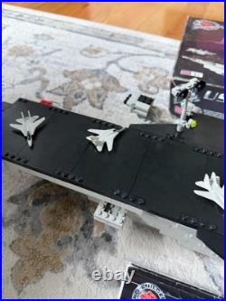 Mega Bloks USS Kittyhawk Pro Builder Aircraft Carrier 9780 F-14 Jets 95% Complet