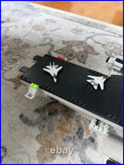 Mega Bloks USS Kittyhawk Pro Builder Aircraft Carrier 9780 F-14 Jets 95% Complet