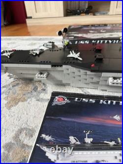 Mega Bloks USS Kittyhawk Pro Builder Aircraft Carrier 9780 F-14 Jets 95% Complet