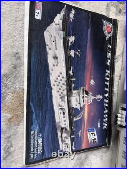 Mega Bloks USS Kittyhawk Pro Builder Aircraft Carrier 9780 F-14 Jets 95% Complet