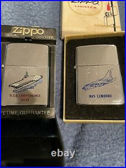 Miliary Zippo Lighter Air Craft Carrier NAS Lemmore USS Enterprise Vintage