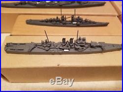NINE Vintage Superior Model Ships US Battleship, Aircraft Carriers 1/1200 Scale