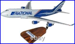 National Airlines Boeing 747-400F Desk Top Display Wood Model 1/144 SC Airplane