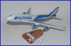 National Airlines Boeing 747-400F Desk Top Display Wood Model 1/144 SC Airplane