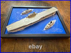 Naval Aircraft Carrier with 2 Escort Ships Diorama Ship model (Rare) wallmountable