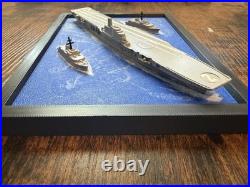 Naval Aircraft Carrier with 2 Escort Ships Diorama Ship model (Rare) wallmountable