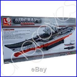 Navy Aircraft Carrier War Ship Boat Building Bricks Gift Set Scale 1350 1875 Pc