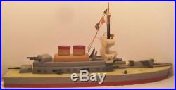 Old Wooden Keystone U. S Battleship & Aircraft Carrier with Shooting Airplane 20