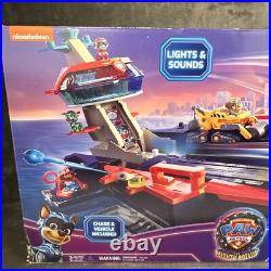 Paw Patrol Aircraft Carrier HQ with Chase Action Figure and Mighty Pups Cruiser