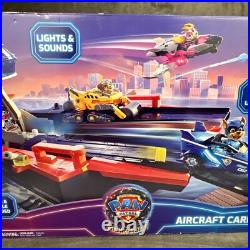 Paw Patrol Aircraft Carrier HQ with Chase Action Figure and Mighty Pups Cruiser