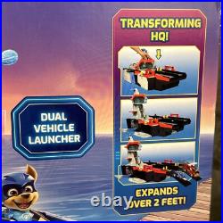 Paw Patrol Aircraft Carrier HQ with Chase Action Figure and Mighty Pups Cruiser