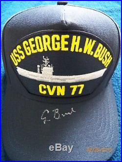 President Bush autographed aircraft carrier baseball cap